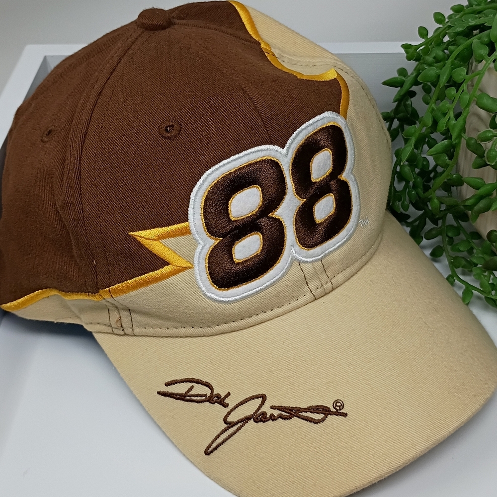Vintage #88 Dale Jarrett, Brown and Tan Embroidered Cap - Picture 4 of 9